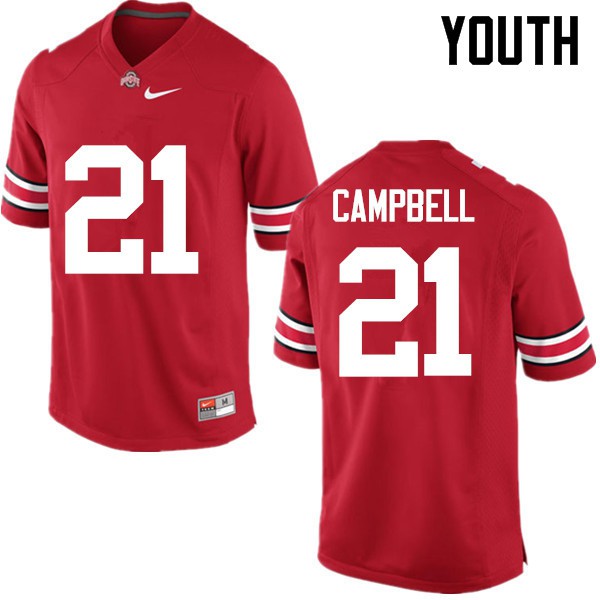 Ohio State Buckeyes #21 Parris Campbell Youth Embroidery Jersey Red OSU82166